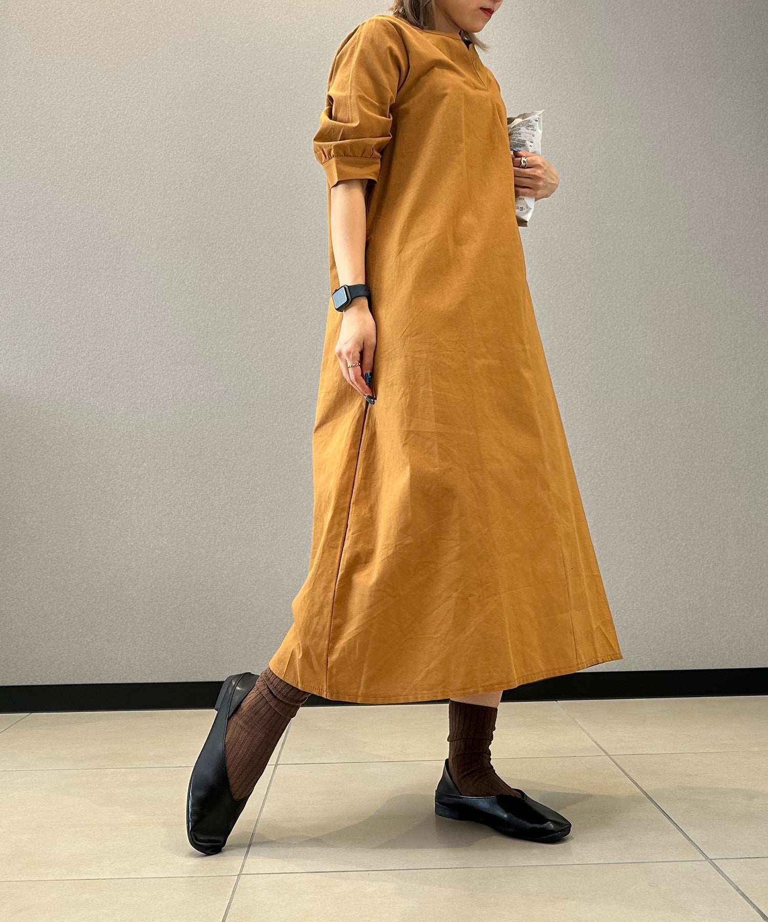 アイモハ aimoha 寬鬆亞麻風連衣裙