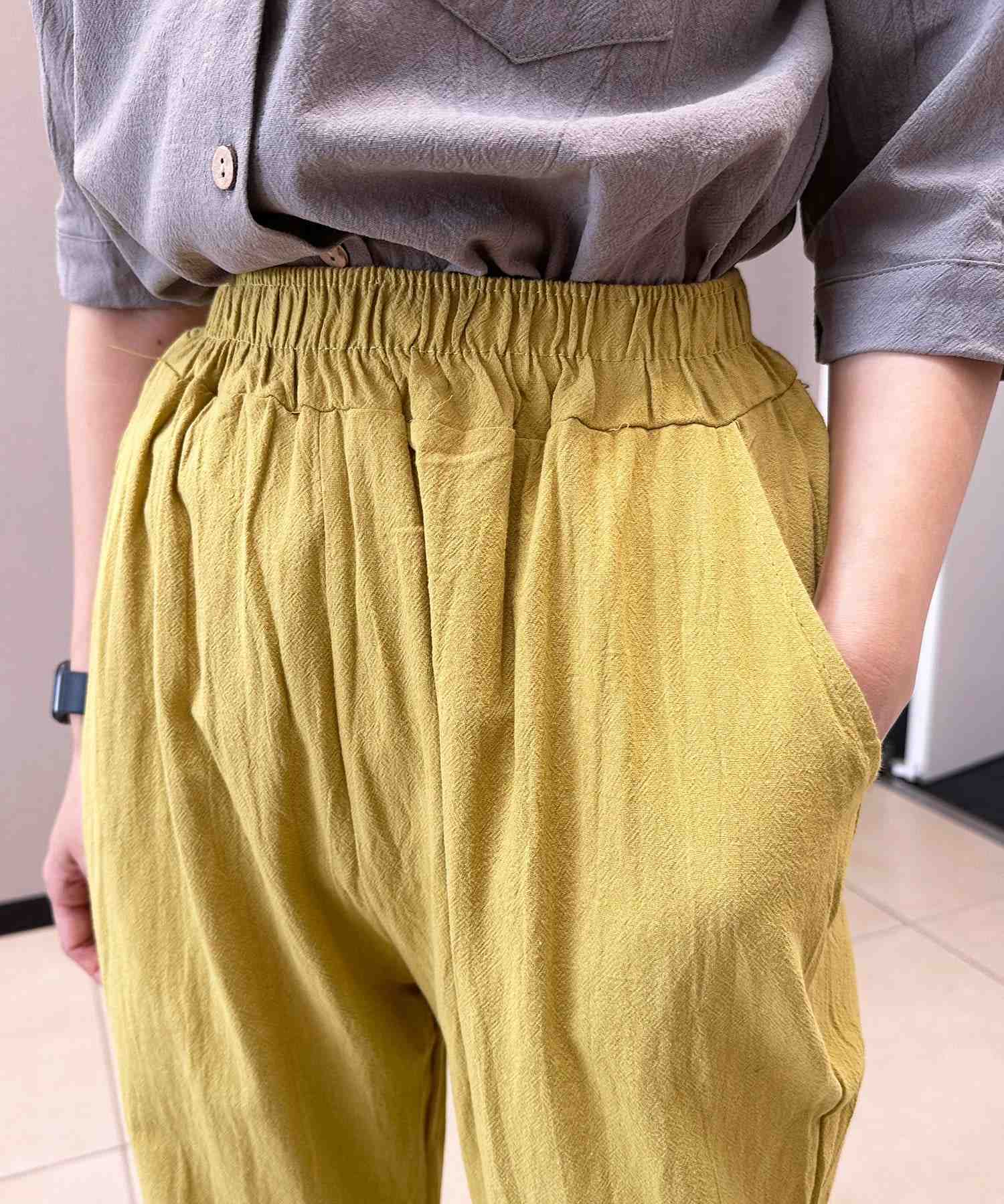 アイモハ aimoha リネン風エーゴパンツ