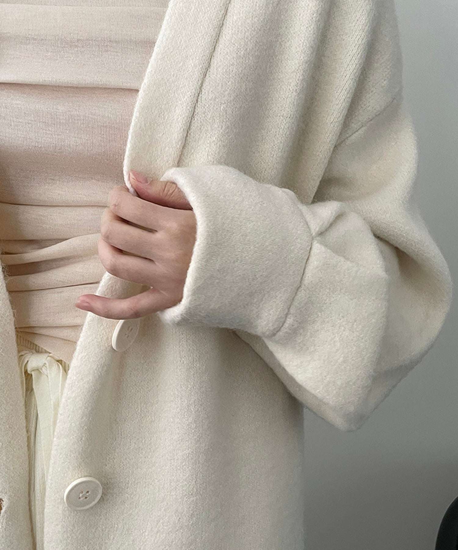 Aimoha 【BANICO】 Autumn/Winter Fleece Long Knit Cardigan