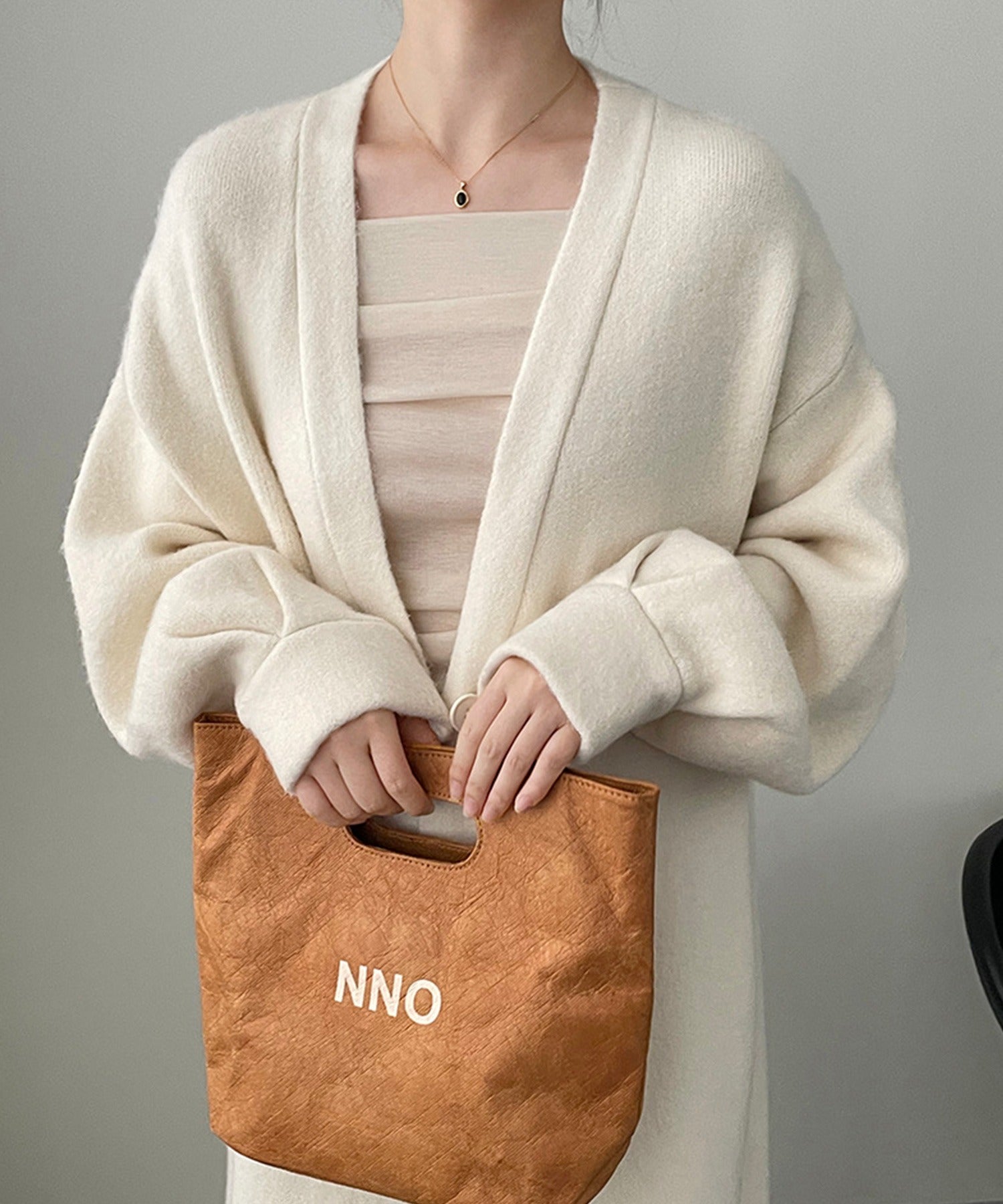 Aimoha 【BANICO】 Autumn/Winter Fleece Long Knit Cardigan