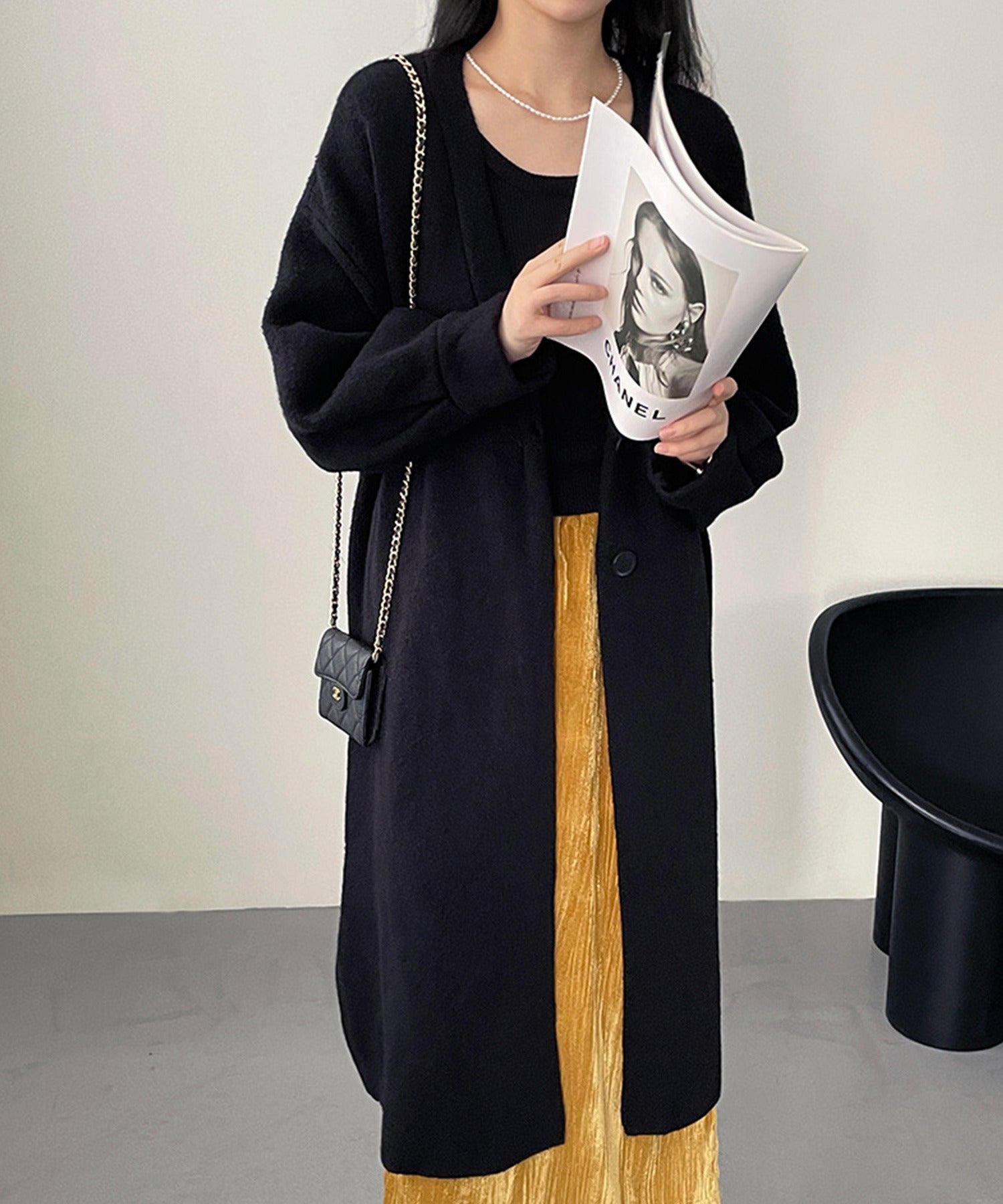 Aimoha 【BANICO】 Autumn/Winter Fleece Long Knit Cardigan