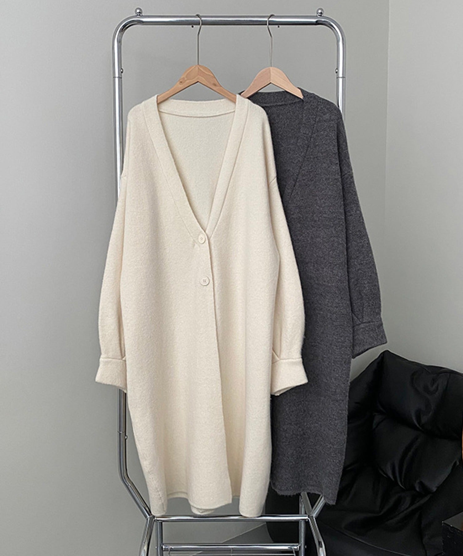 Aimoha 【BANICO】 Autumn/Winter Fleece Long Knit Cardigan