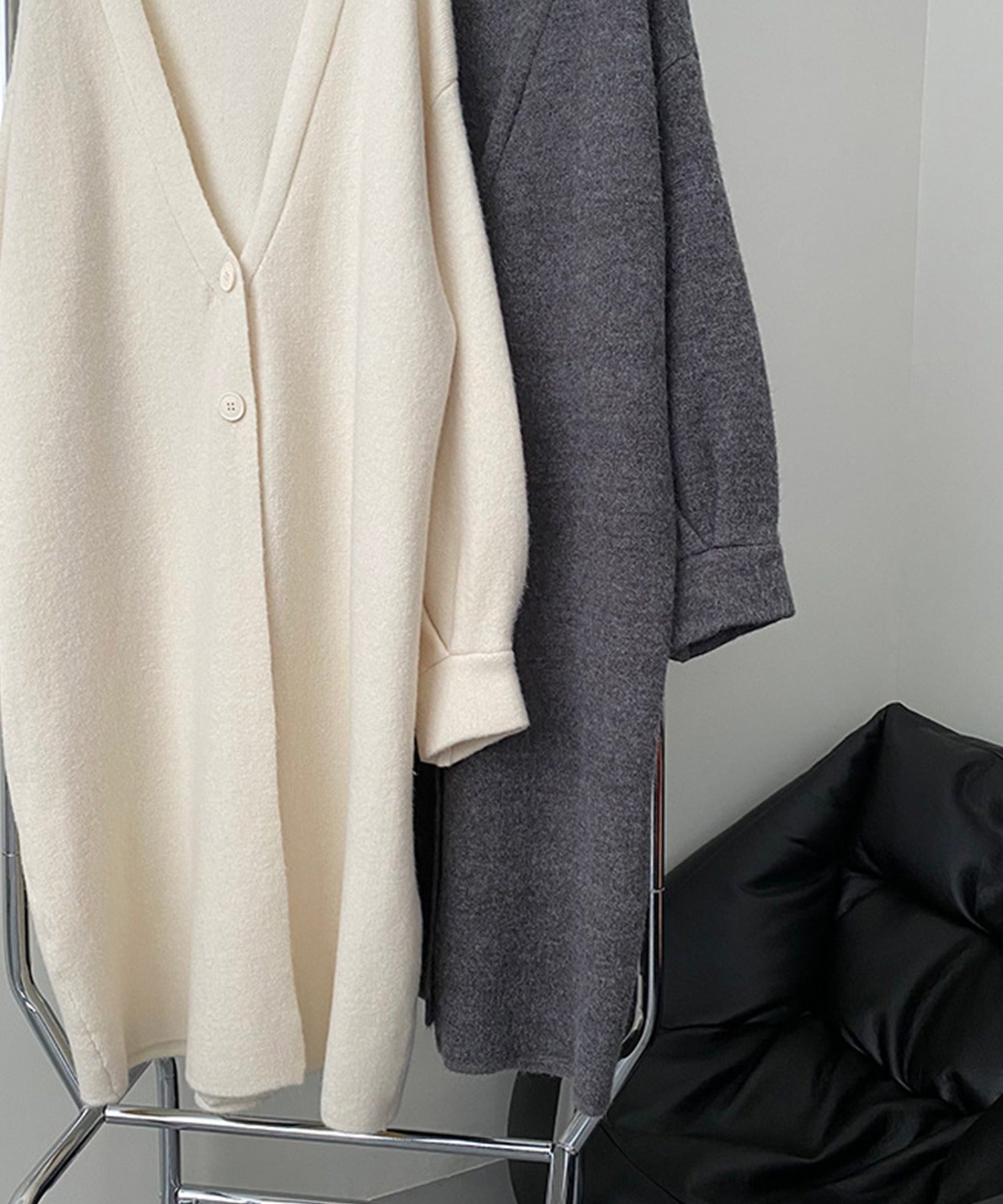 Aimoha 【BANICO】 Autumn/Winter Fleece Long Knit Cardigan
