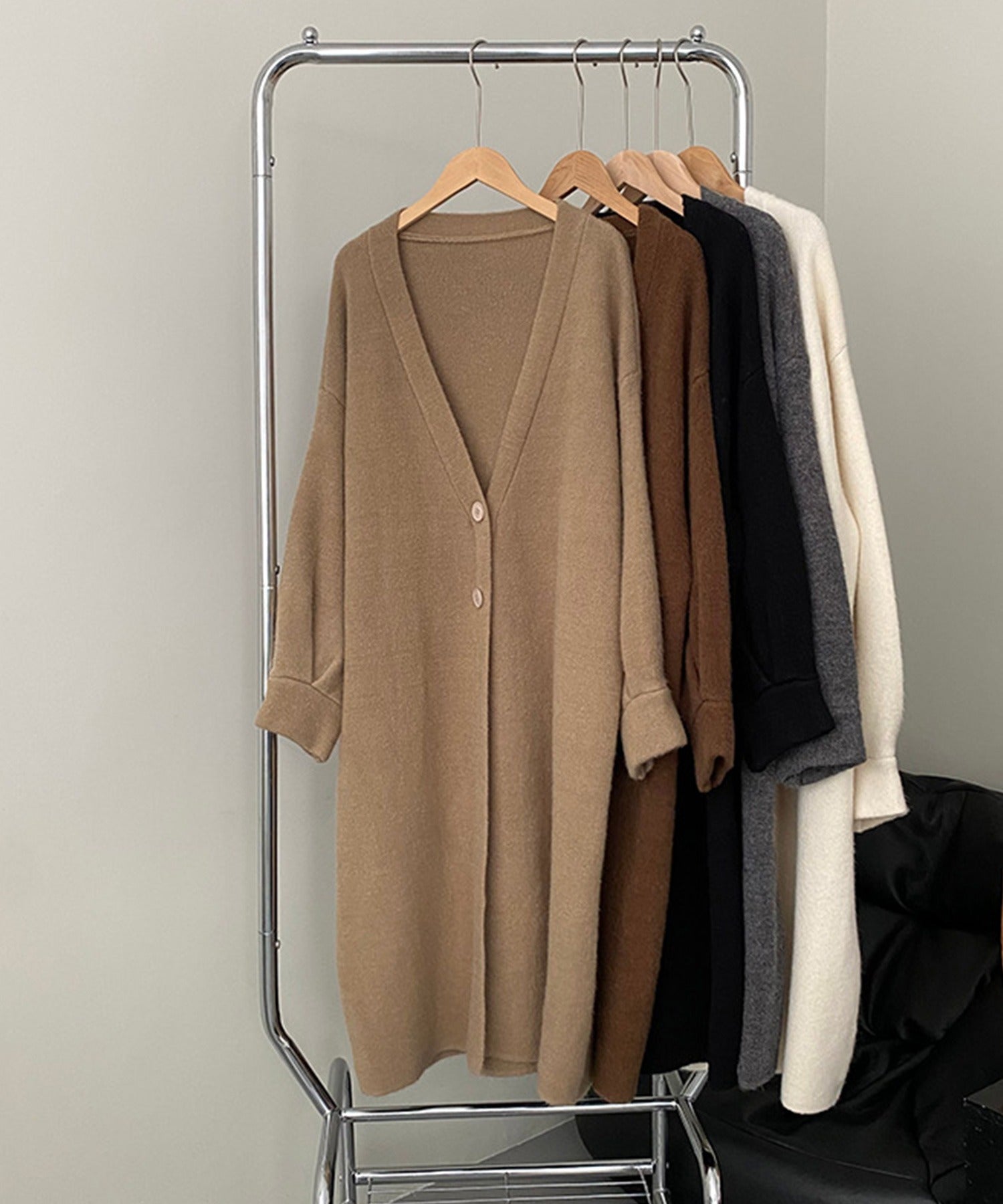 Aimoha 【BANICO】 Autumn/Winter Fleece Long Knit Cardigan