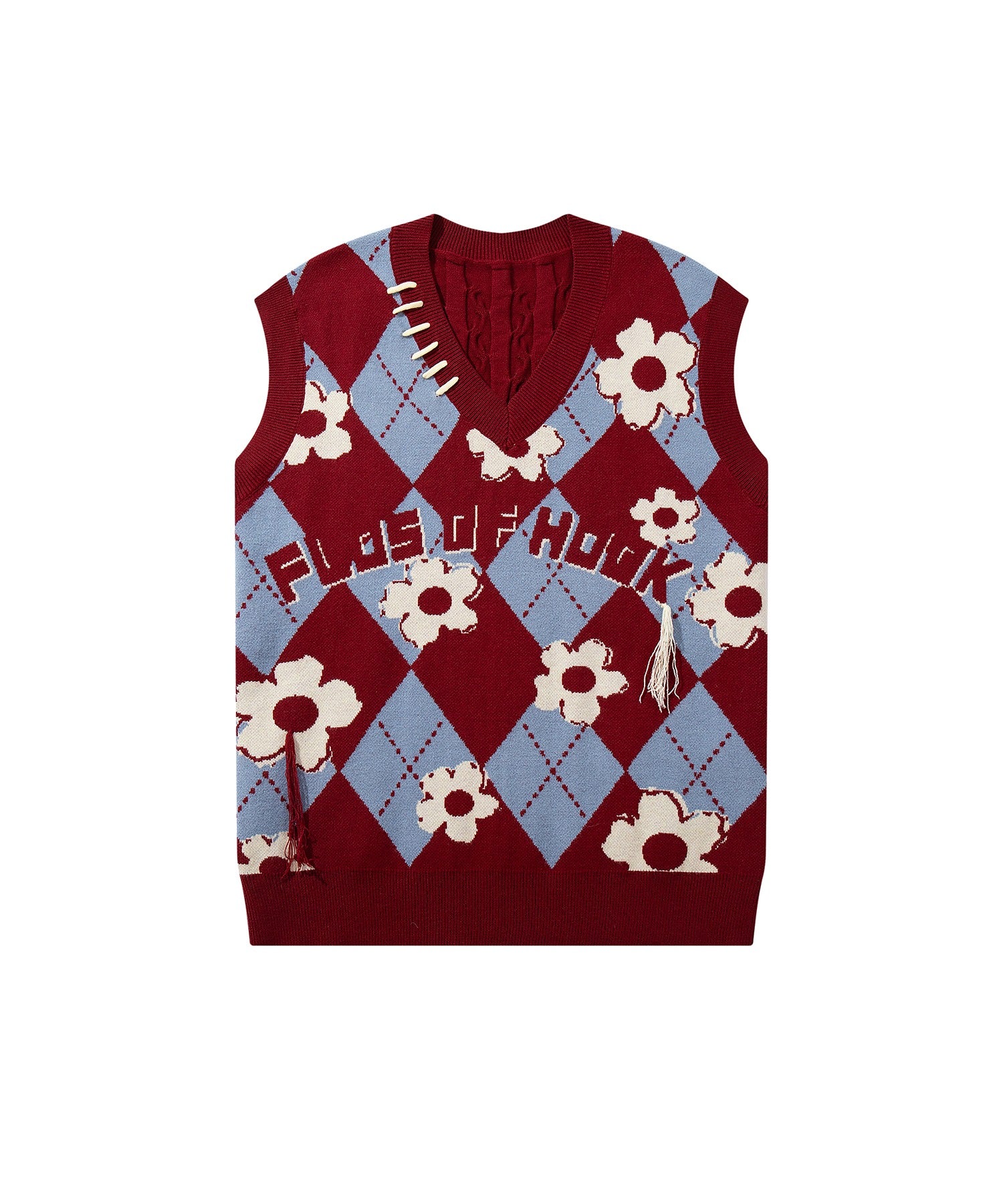 アイモハ aimoha HOOK -original- 花與阿爾蓋爾圖案瘋狂針織背心