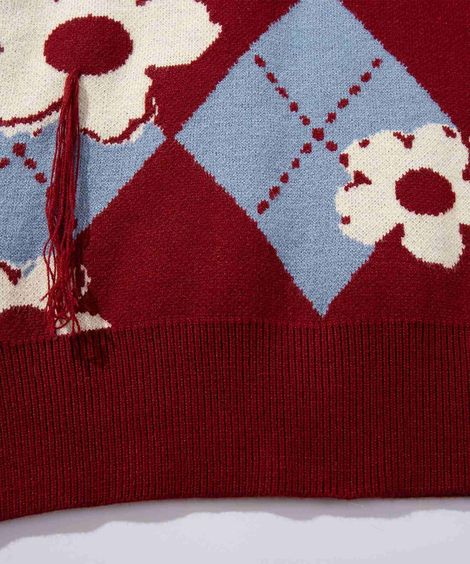 アイモハ aimoha HOOK -original- 花與阿爾蓋爾圖案瘋狂針織背心