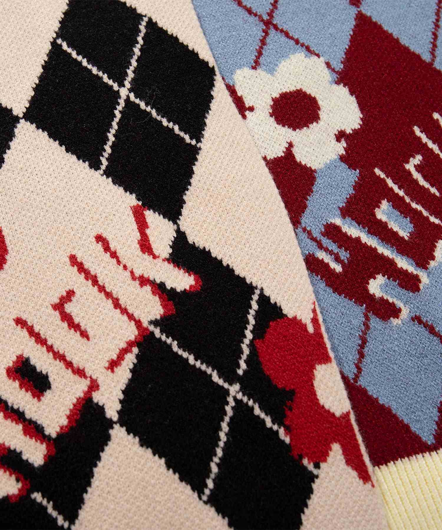 アイモハ aimoha HOOK -original- 花與阿爾蓋爾圖案瘋狂針織背心