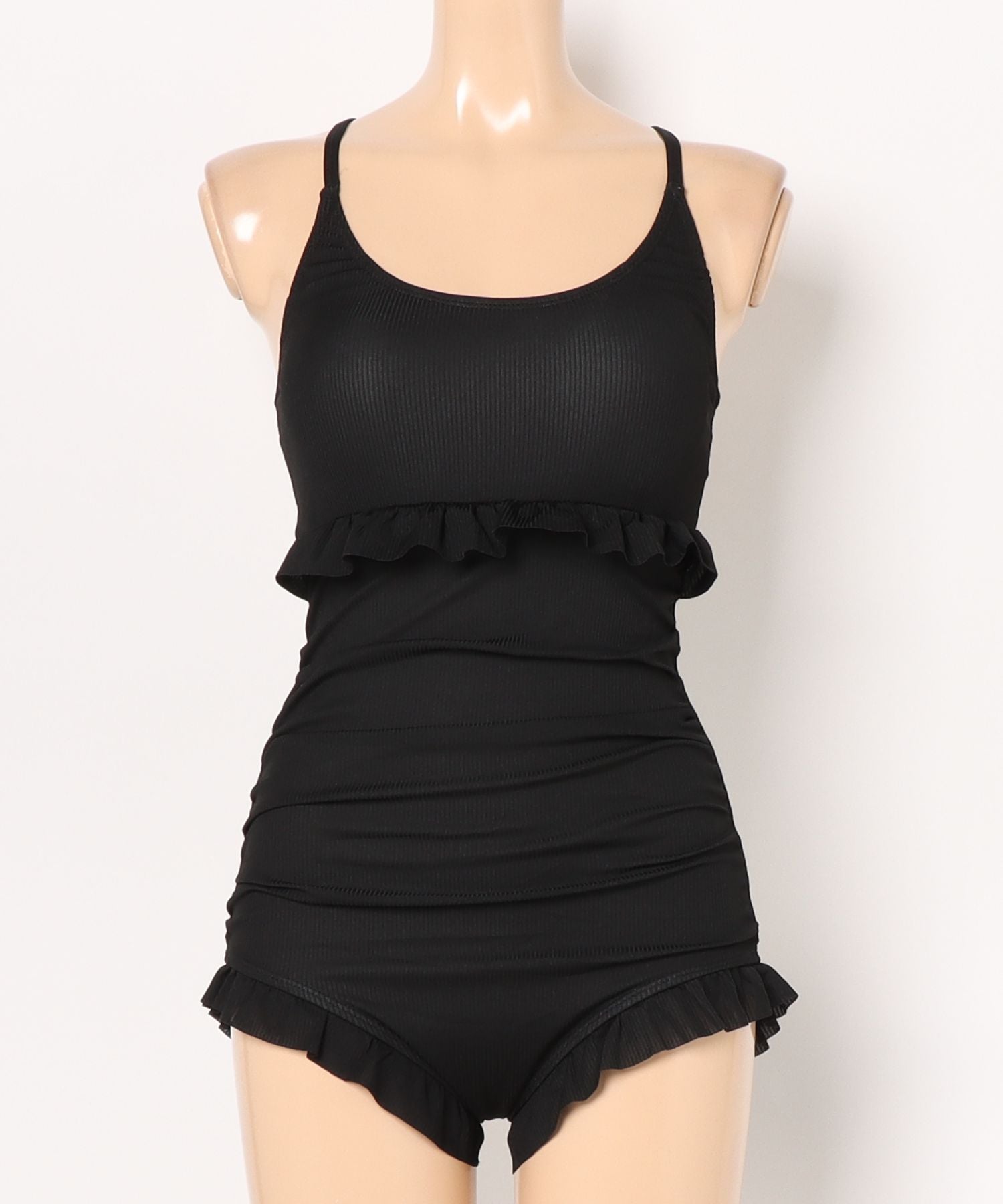 アイモハ aimoha BORA AURA 2点セットフリル体型カバーワンピース水着 【返品不可商品】 (ブラック) ブラック