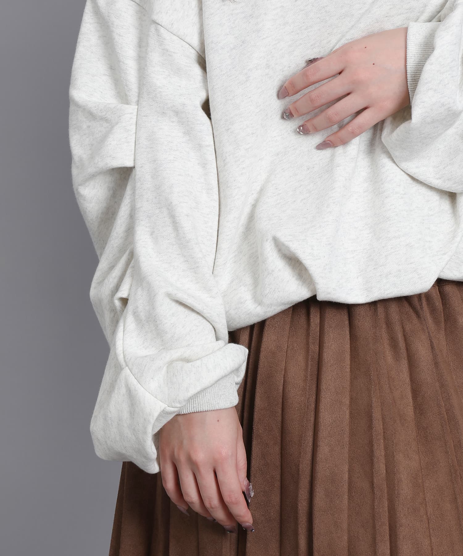 アイモハ aimoha aimoha/裏毛袖タックバルーンプルオーバー (アイボリー) アイボリー