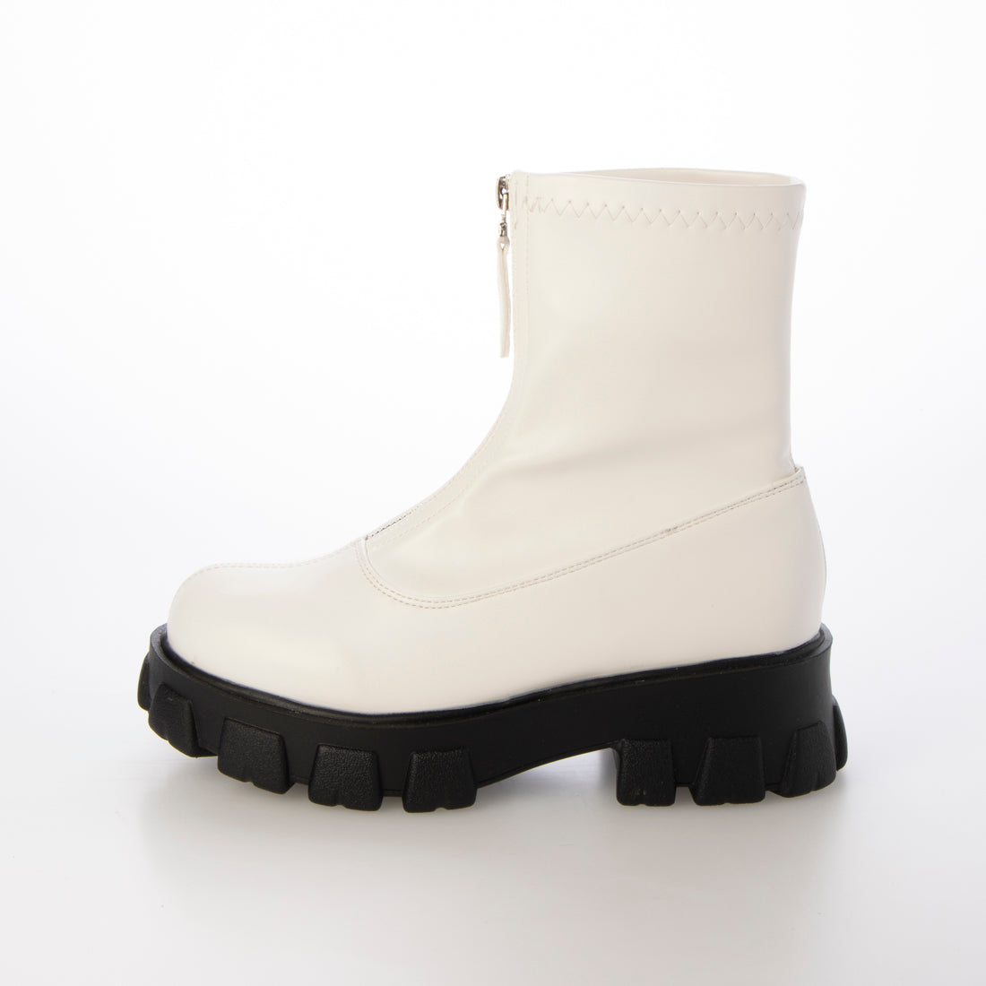 エーケーアール AKR 厚底フロントジッパー付きショートブーツ