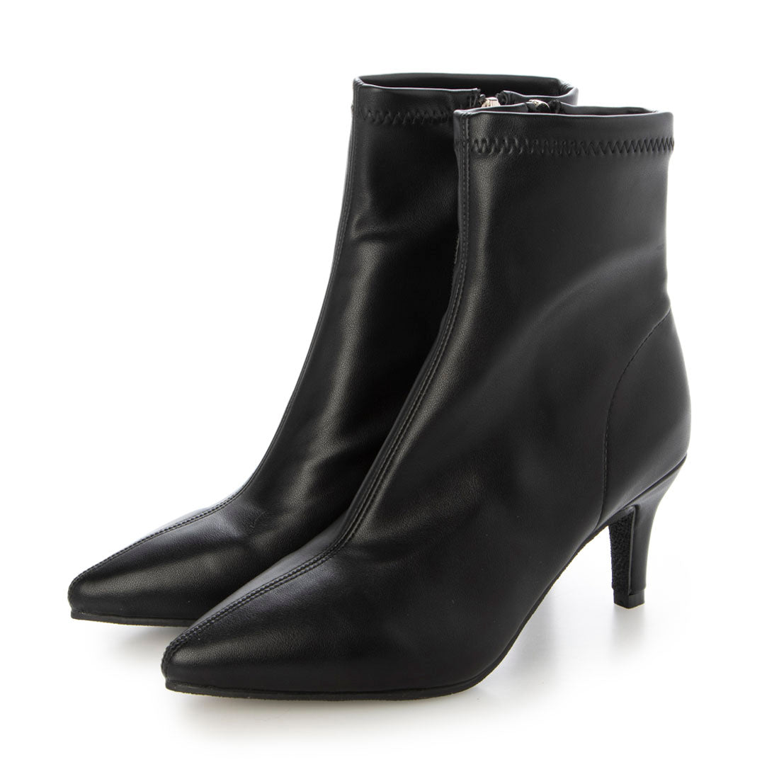 エーケーアール AKR ポインテッドトゥピンヒールショートブーツ,ブラック