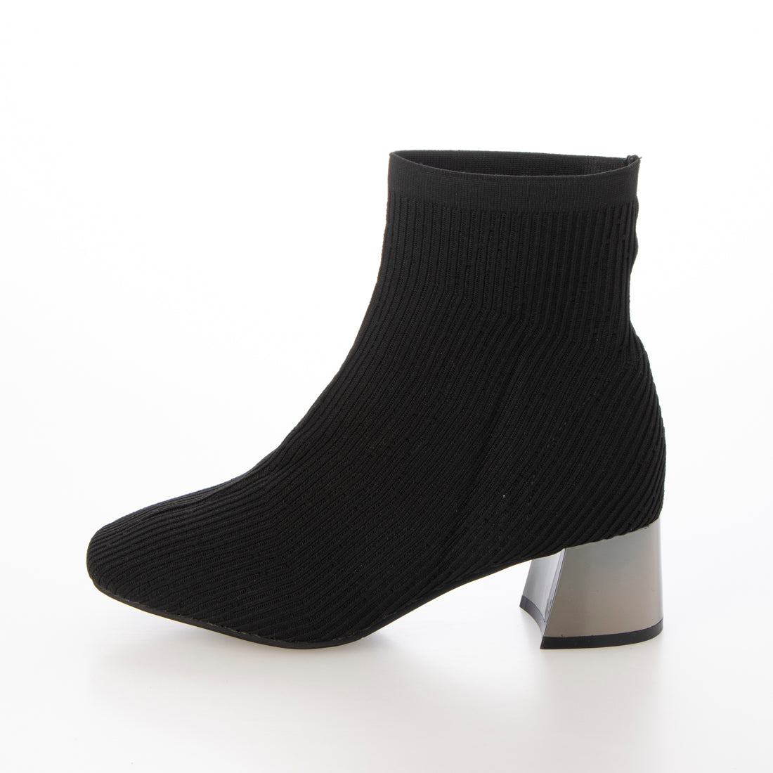 エーケーアール AKR ニット素材メッキヒールショートブーツ