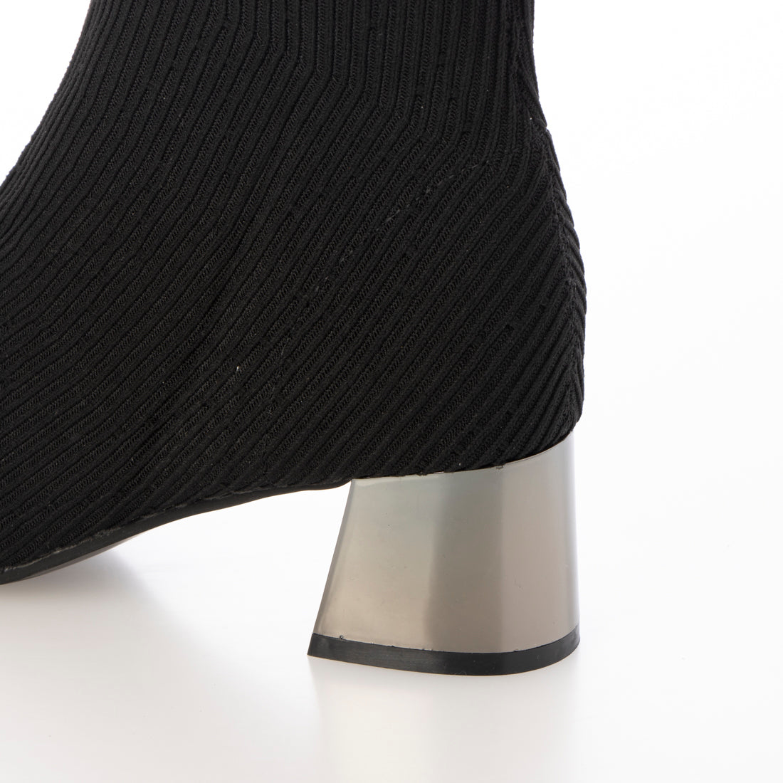エーケーアール AKR ニット素材メッキヒールショートブーツ