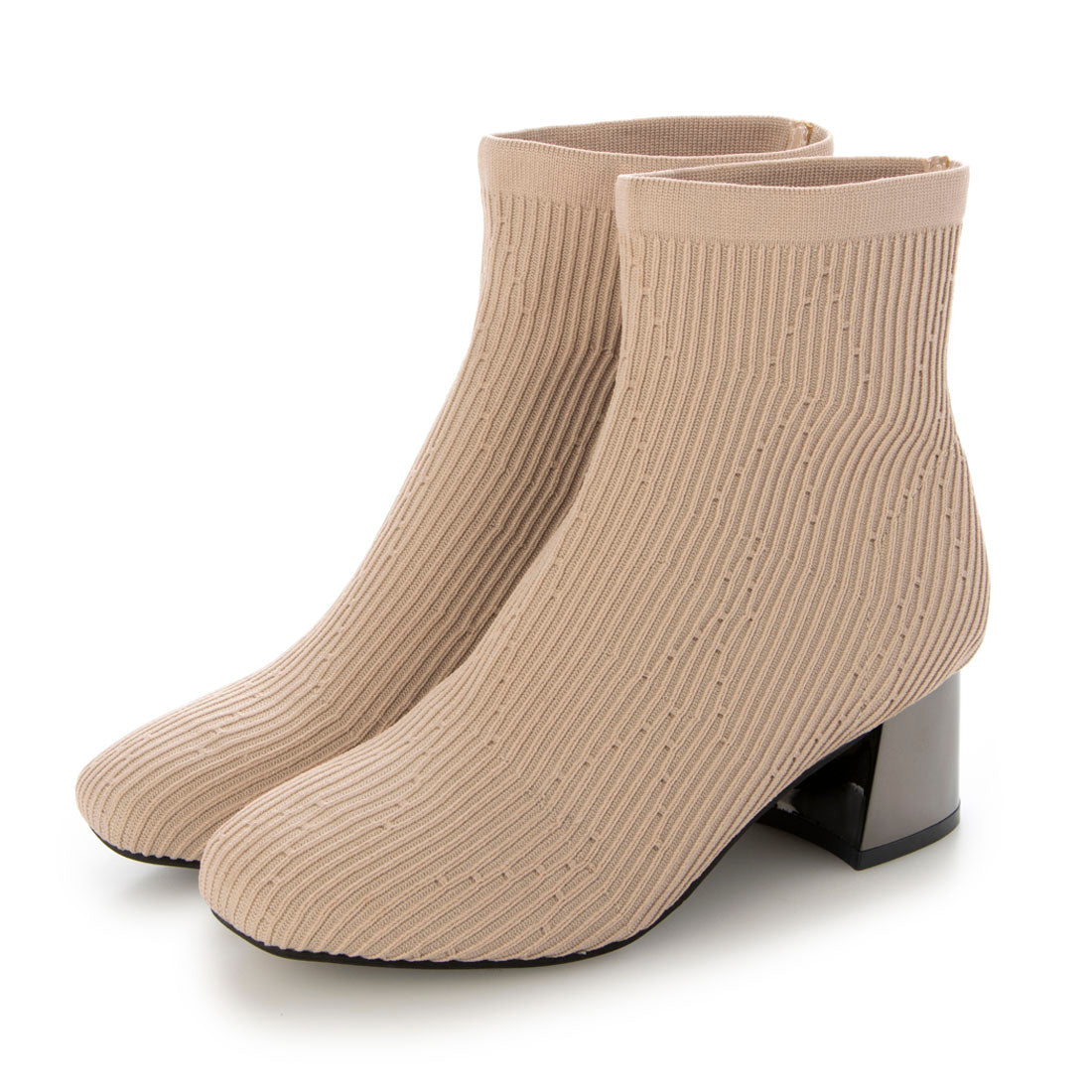 エーケーアール AKR ニット素材メッキヒールショートブーツ