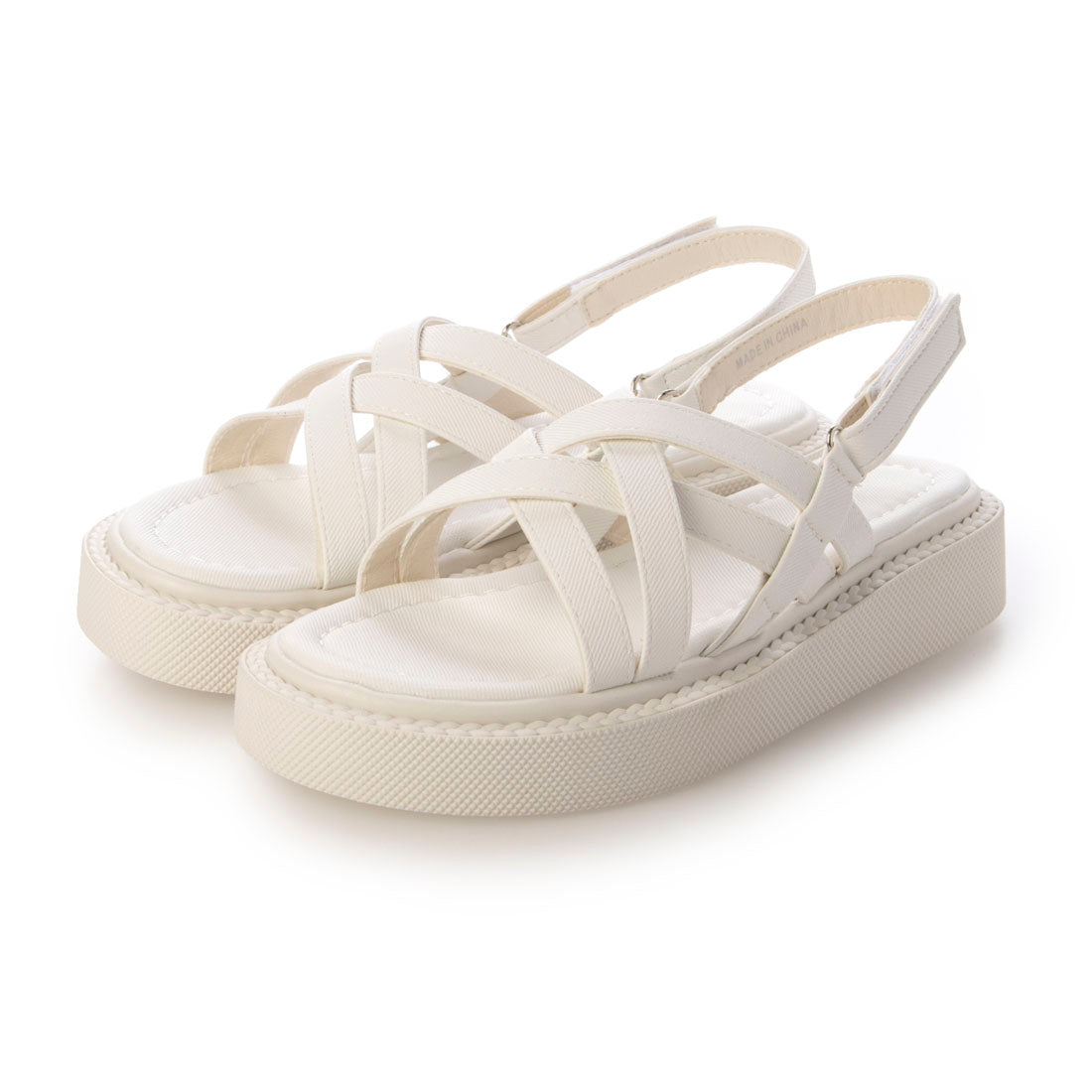 エーケーアール AKR 厚底フラットサンダル (ホワイト) ホワイト