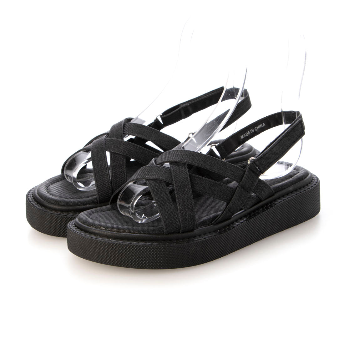 エーケーアール AKR 厚底フラットサンダル (ブラック) ブラック