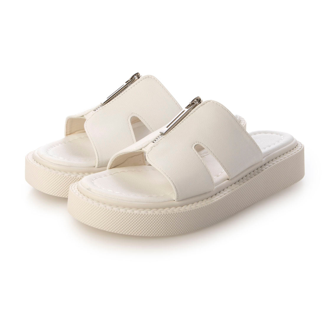 エーケーアール AKR 厚底フラットサンダル (ホワイト) ホワイト