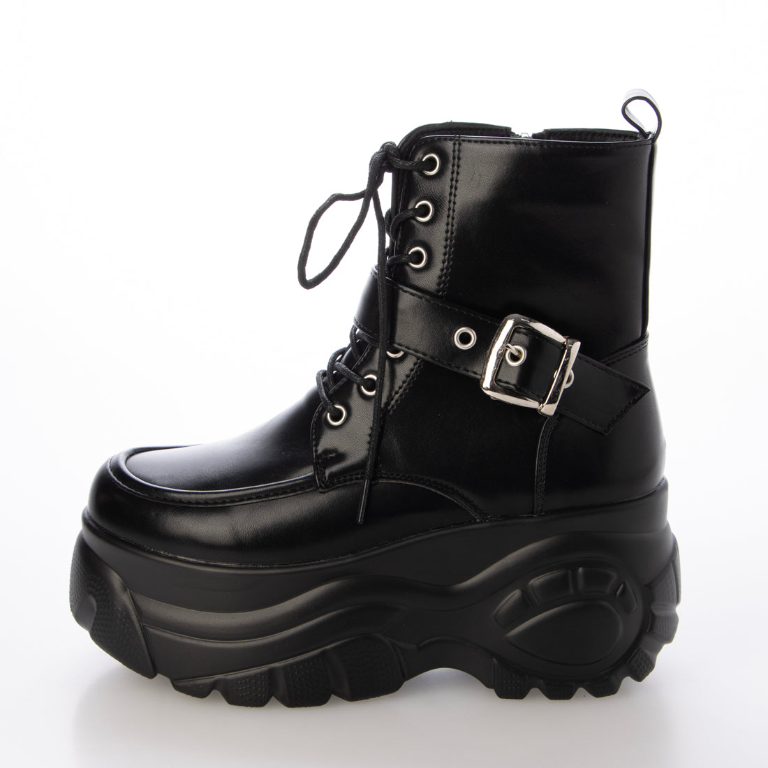 エーケーアール AKR 厚底レースアップショートブーツ (ブラック) ブラック