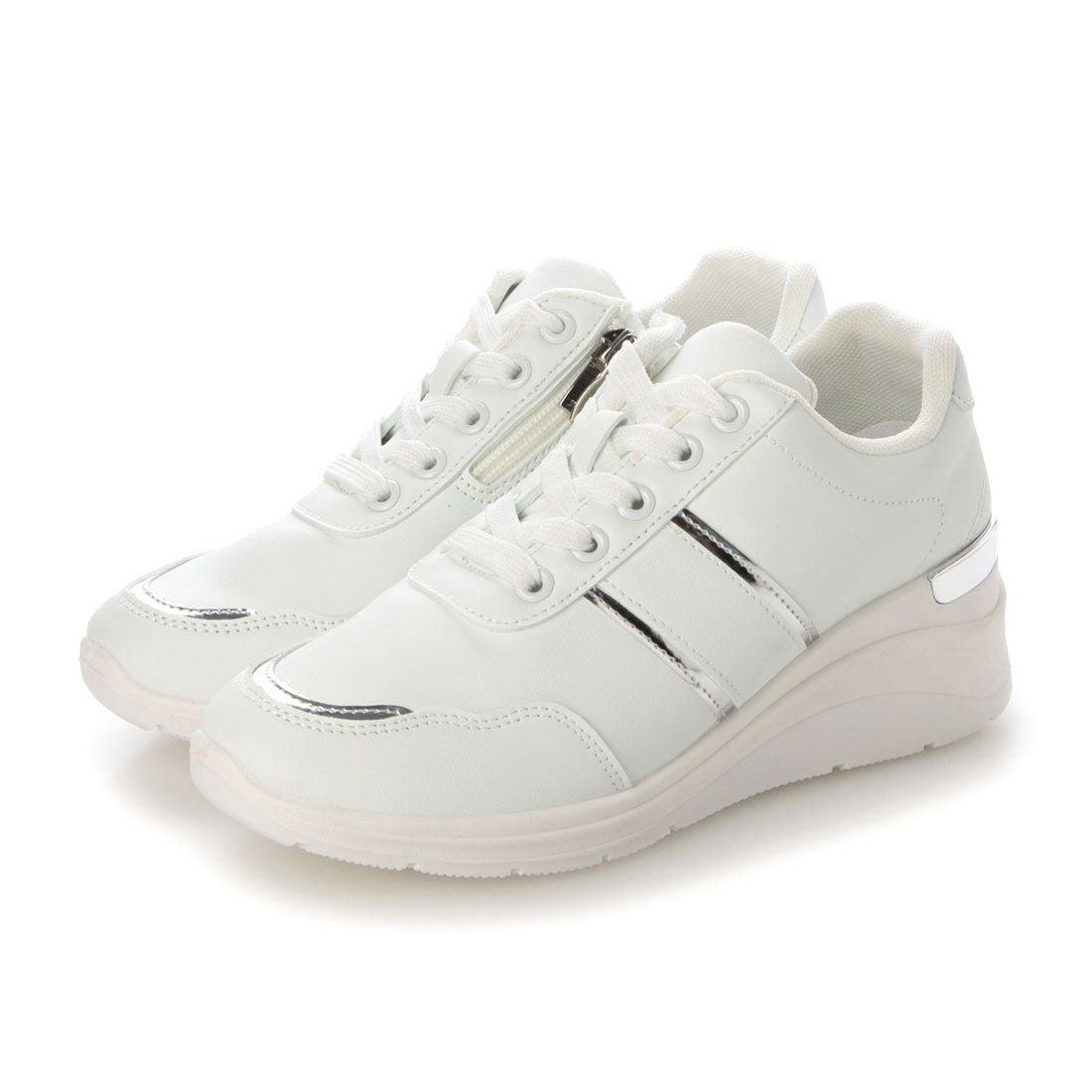 エーケーアール AKR レースアップファスナー付きスニーカー,ホワイト