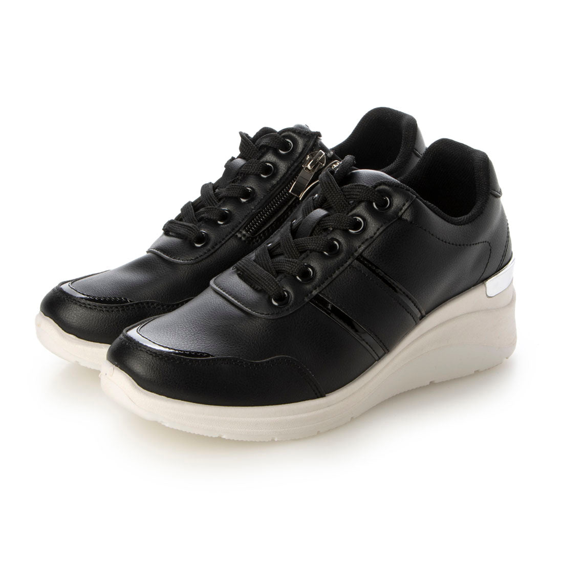 エーケーアール AKR レースアップファスナー付きスニーカー,ブラック