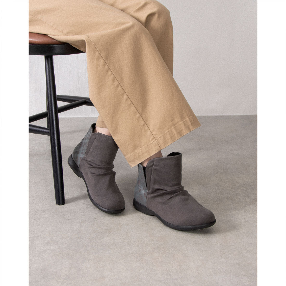 オールデイウォーク ALL DAY Walk 2.5cm ヒールブーツ (ダークブラウンチェック) ダークブラウンチェック