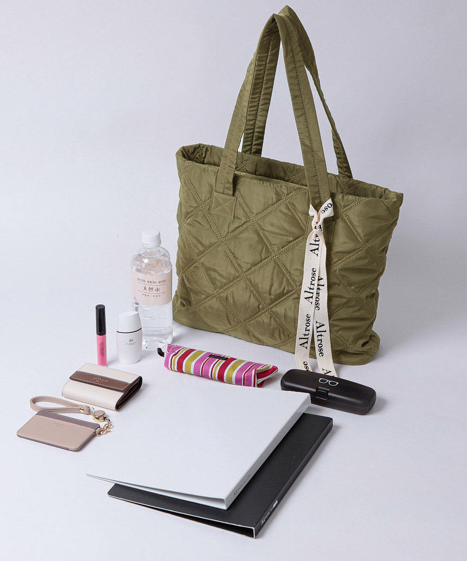 Altlose Altrose手提袋手提袋Tote Kilting徽標絲帶Libbon Libbon A4通勤學校帶有口袋