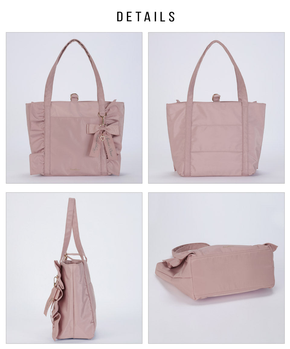 アルトローズ ALTROSE トートバッグ トート 大きめ 大きい 大容量 a4 A4 手提げ お稽古バッグ 仕切り キャリーオン 通学 フリル リボン りぼん ローズヒップ (ブラック) ブラック