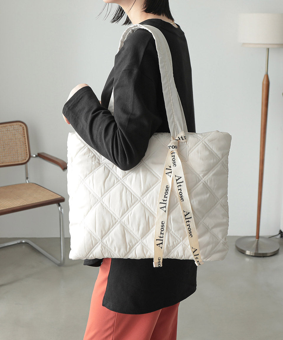 Altlose Altrose手提袋手提袋Tote Kilting徽標絲帶Libbon Libbon A4通勤學校帶有口袋