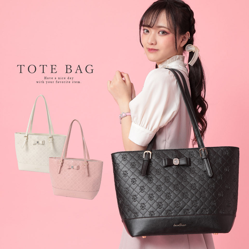 ALTROSE 托特包托特包大容量A4 A4手提包單肩包3層練習包壓紋寶石絲帶量產包郵