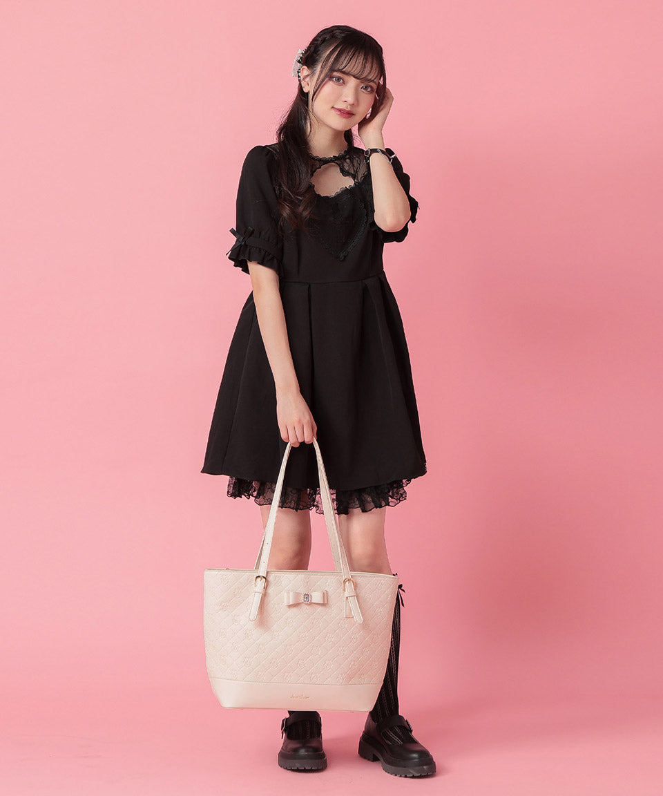 ALTROSE 托特包托特包大容量A4 A4手提包單肩包3層練習包壓紋寶石絲帶量產包郵