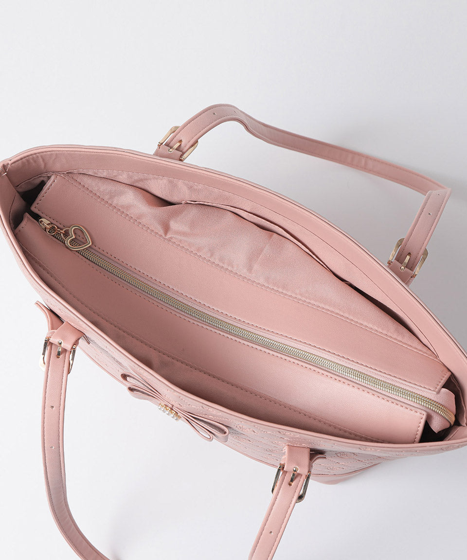 ALTROSE 托特包托特包大容量A4 A4手提包單肩包3層練習包壓紋寶石絲帶量產包郵