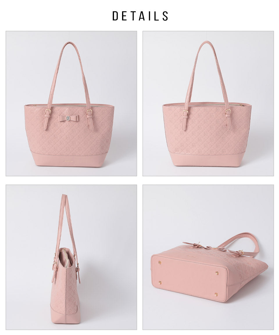 ALTROSE 托特包托特包大容量A4 A4手提包單肩包3層練習包壓紋寶石絲帶量產包郵