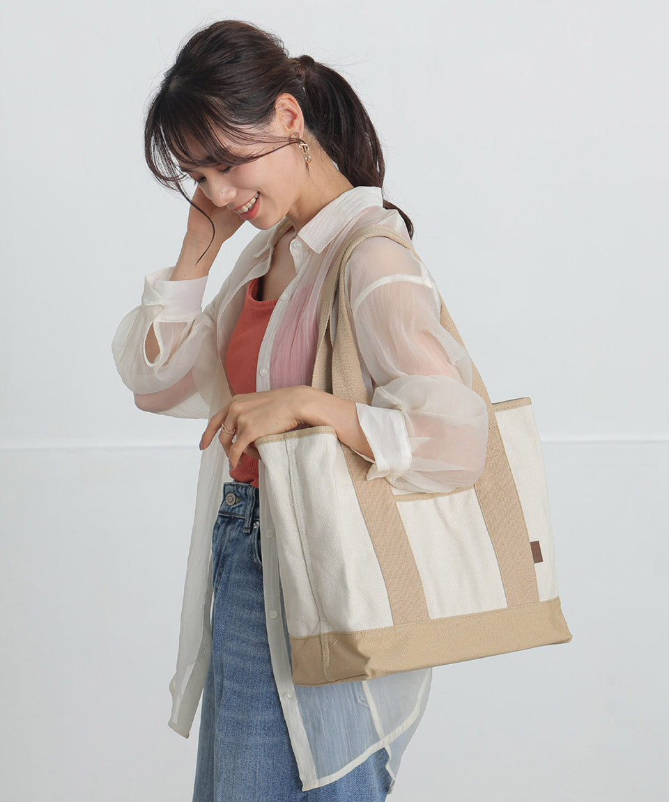 アルトローズ ALTROSE トートバッグ トート 大きめ 大容量 a4 A4手提げ 肩掛け 通勤 通学 多収納 レディース バッグ 仕切り 収納 整理整頓 ルーム (アイボリーブラック) アイボリーブラック