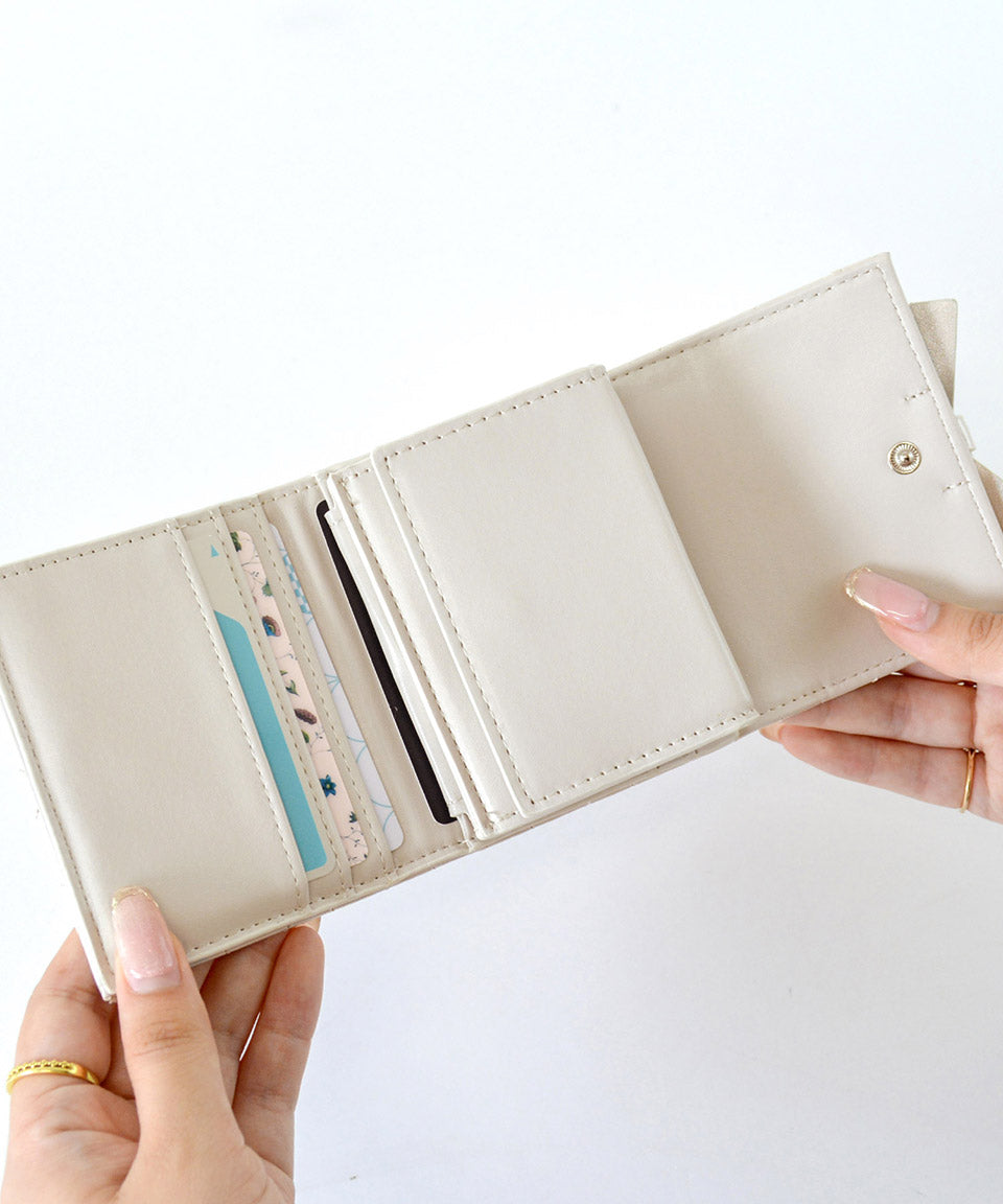 アルトローズ ALTROSE ボックスコイン 3ツ折財布 ミニ財布 キルティング リボン スタッズ プルーン