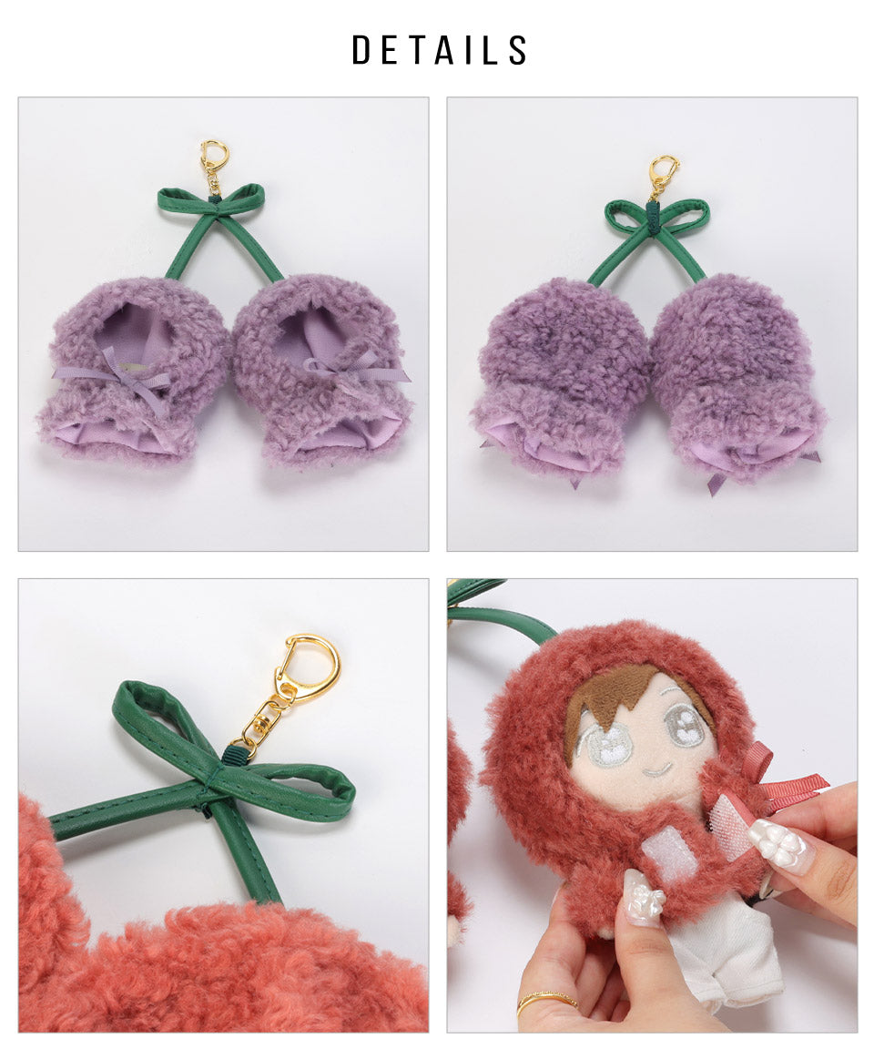 ALTROSE ALTROSE 推活 ぬいぐるみ ぬい活 ぬい拍 kpopdoll 娃娃 ぬい服 變裝 10cm ぬい poncho 櫻桃 鍵圈