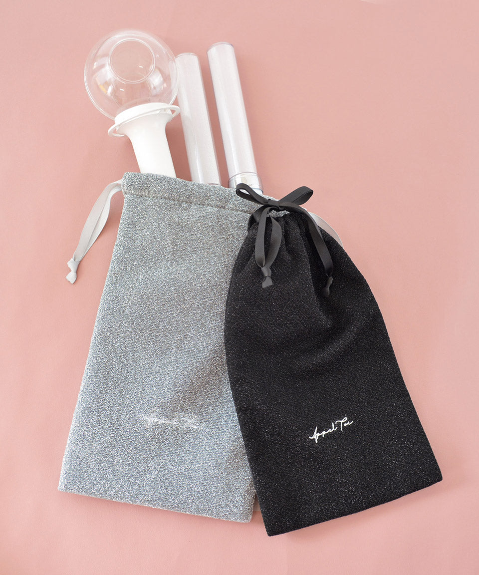 アルトローズ ALTROSE ラメ ペンライト 巾着 ポーチ ペンライトケース 推し活 ジュピター (ブラック) ブラック