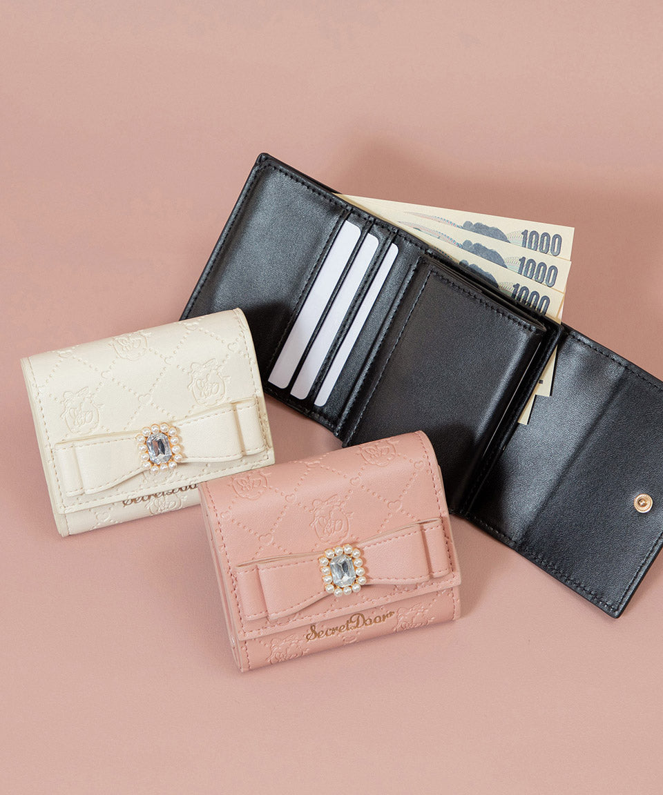 Altlose Altrose Ribbon Bijou Box Coin 3倍錢包三折小錢包迷你錢包迷你錢包盆栽