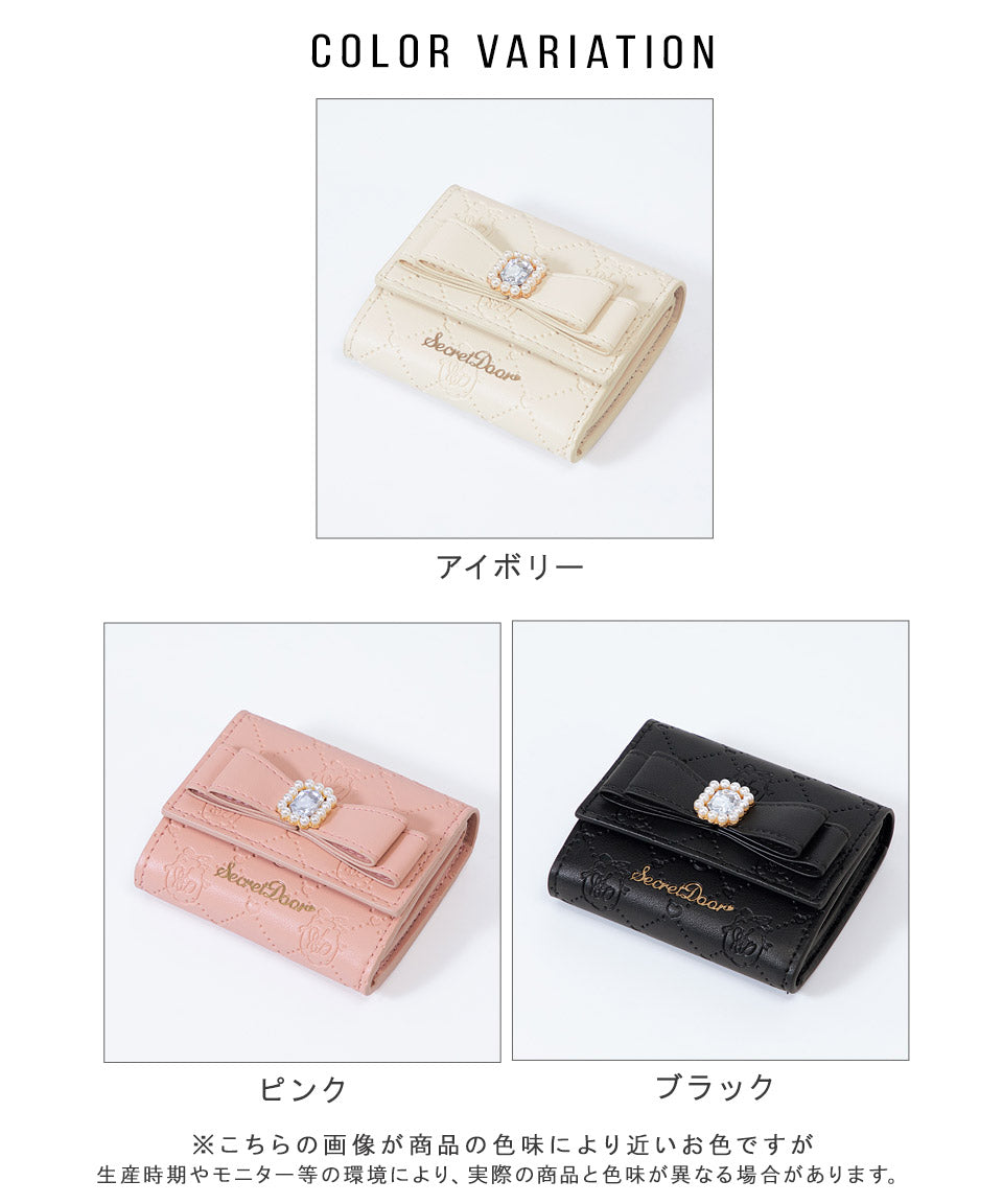 Altlose Altrose Ribbon Bijou Box Coin 3倍錢包三折小錢包迷你錢包迷你錢包盆栽