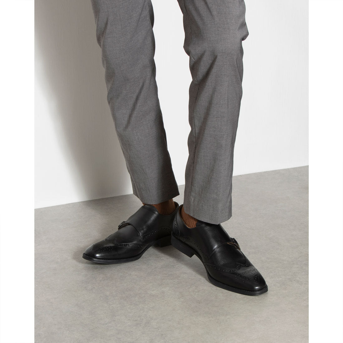 ライニングまで本革で蒸れない セミロングノーズ ビジネスシューズ メンズ ダブルモンク ウィングチップ ビジカジ ドレスシューズ アルフレッドコックス ALFRED COX