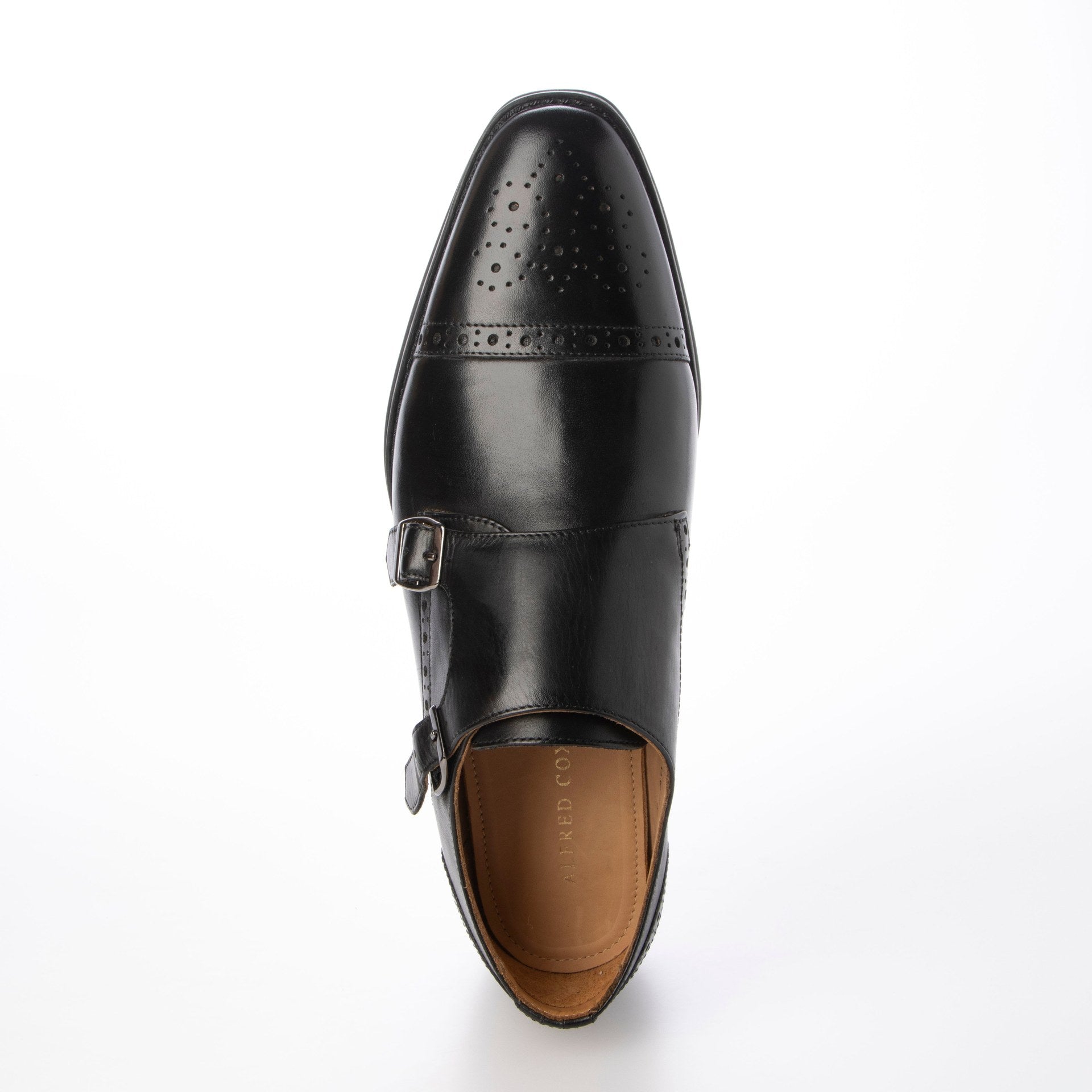 ライニングまで本革で蒸れない セミロングノーズ ビジネスシューズ メンズ ダーダブルモンク セミグローブ ビジカジ ドレスシューズ  アルフレッドコックス ALFRED COX