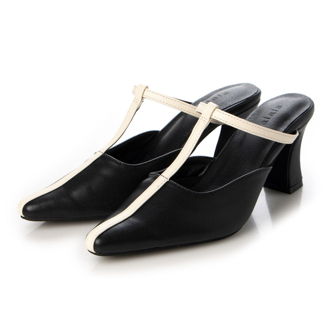 アララ alala フレアヒールTストラップミュール