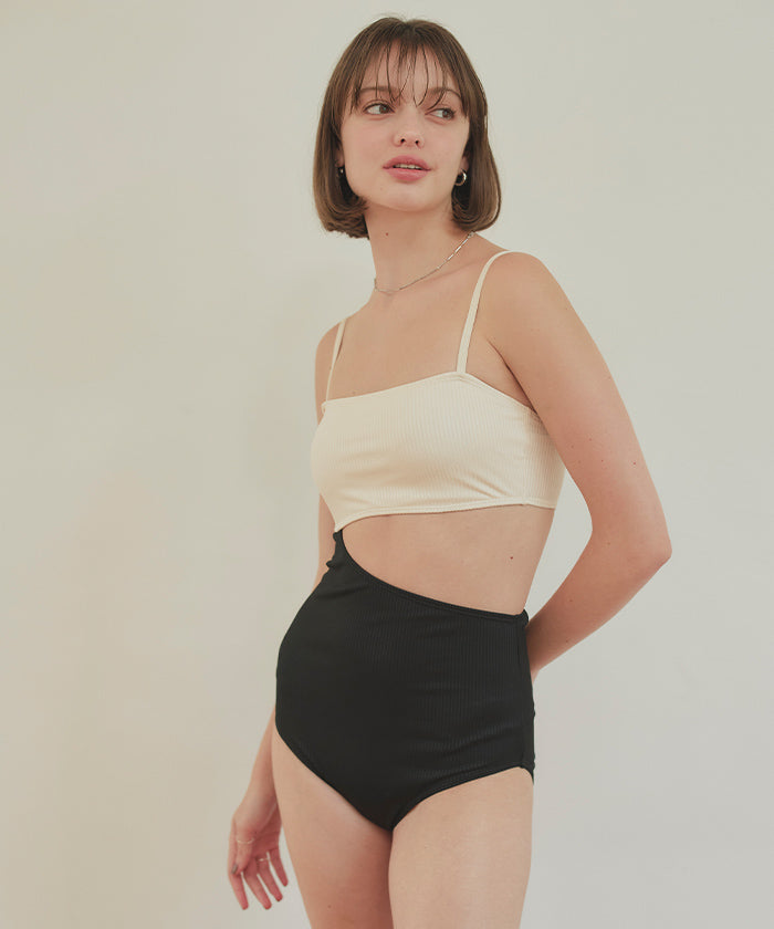 シードレス SEA DRESS トップス付サイドオープンデザインワンピース/水着【返品不可商品】 (オフホワイト/ミント) オフホワイト/ミント