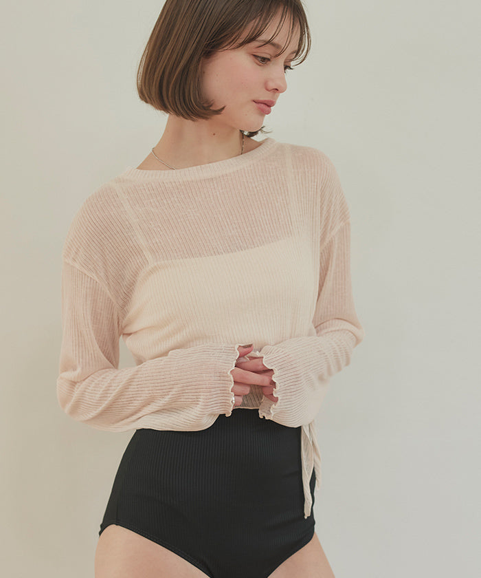 シードレス SEA DRESS トップス付サイドオープンデザインワンピース/水着【返品不可商品】 (オフホワイト/ミント) オフホワイト/ミント