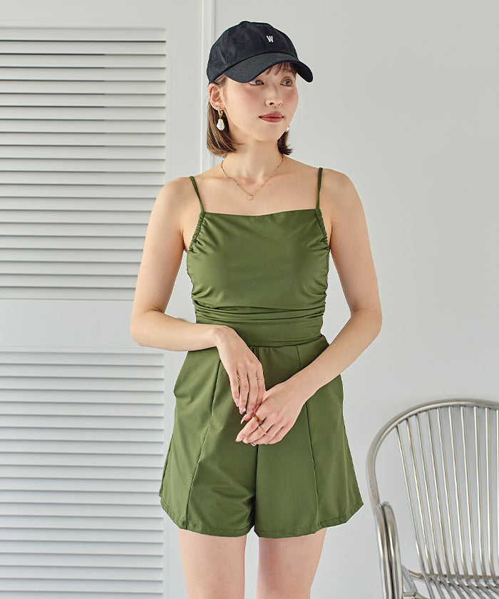 シードレス SEA DRESS サイドギャザーオールインワン/ワンピース水着 【返品不可商品】 (カーキ) カーキ