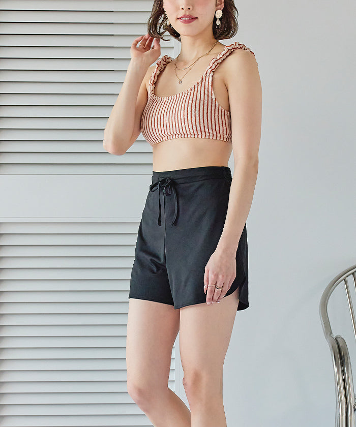 シードレス SEA DRESS パイル地ショルダーギャザービキニ/水着 【返品不可商品】 (ブラック) ブラック