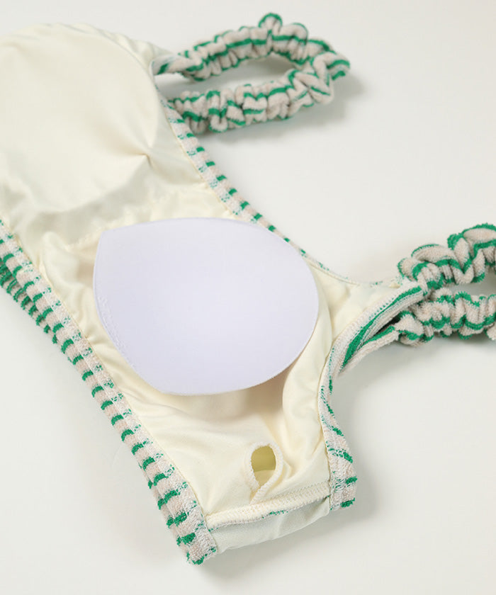 シードレス SEA DRESS パイル地ショルダーギャザービキニ/水着 【返品不可商品】 (ブラック) ブラック