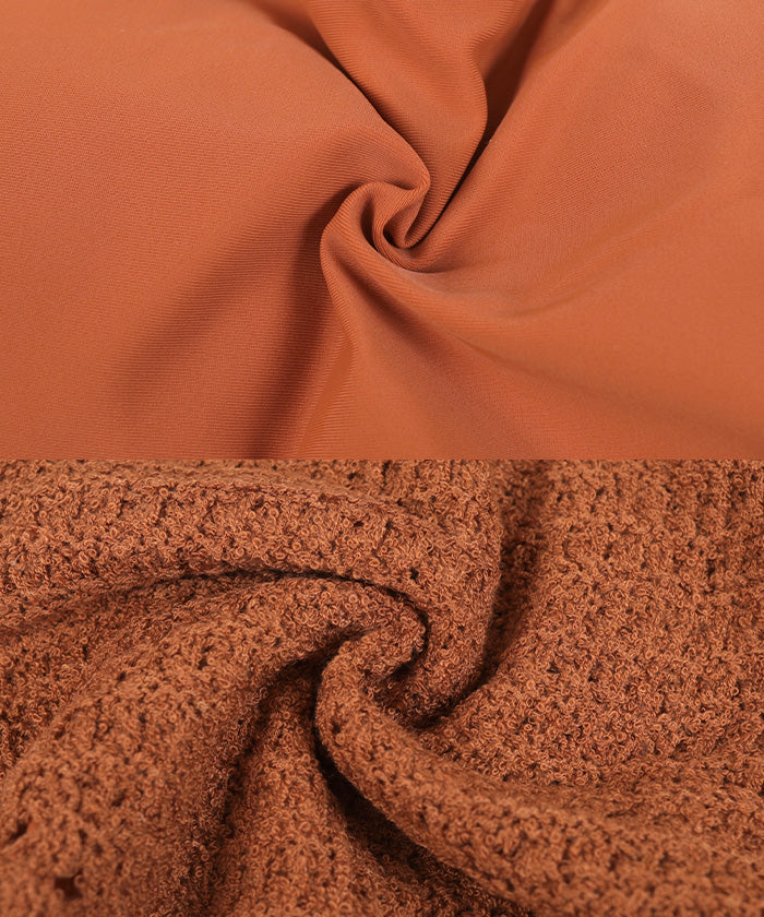 シードレス SEA DRESS ニットキャミソール付異素材ビキニ/セット水着 【返品不可商品】 (オレンジ) オレンジ