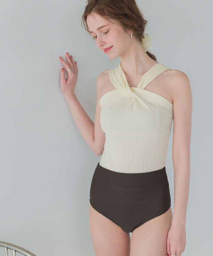 シードレス SEA DRESS ツイストノースリーブハイウエストビキニ/セット水着 【返品不可商品】 (ブラック) ブラック