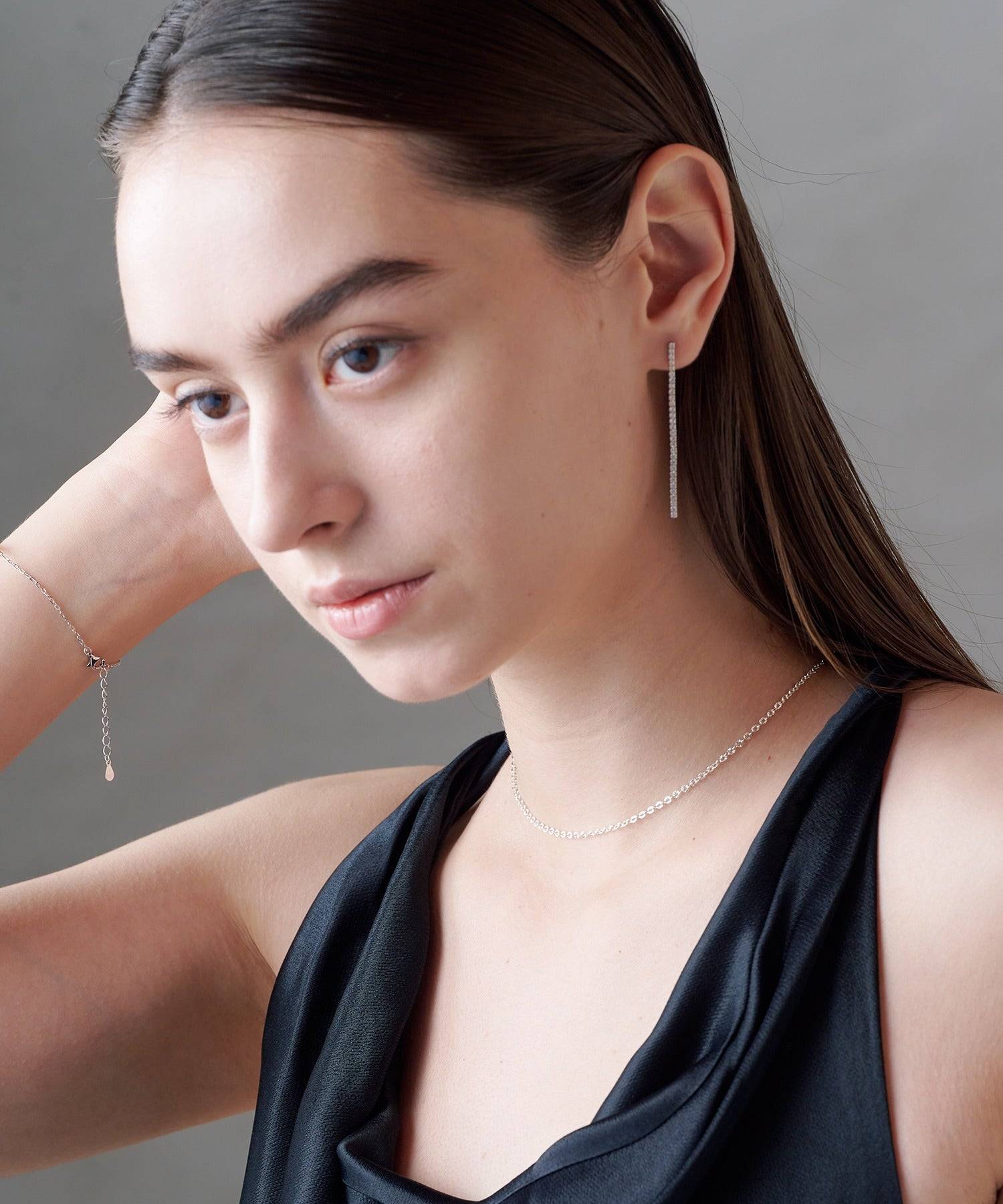 アリュレル ALLURELLE グリッターチェーンネックレス KNF127 (シルバー) シルバー