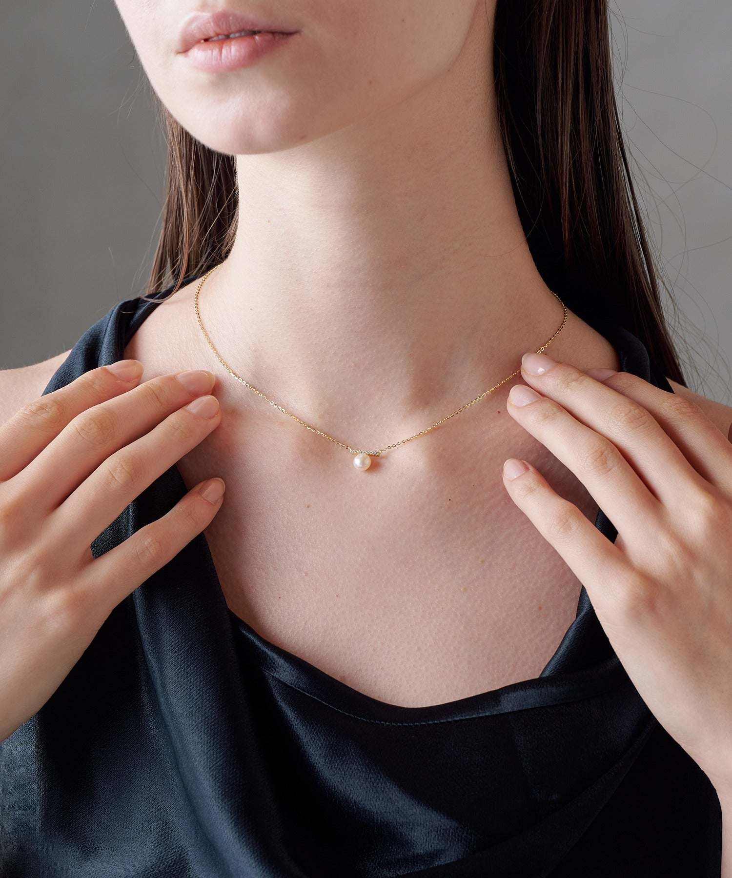 アリュレル ALLURELLE パール×ジルコニアネックレス KNF127 (ゴールド) ゴールド